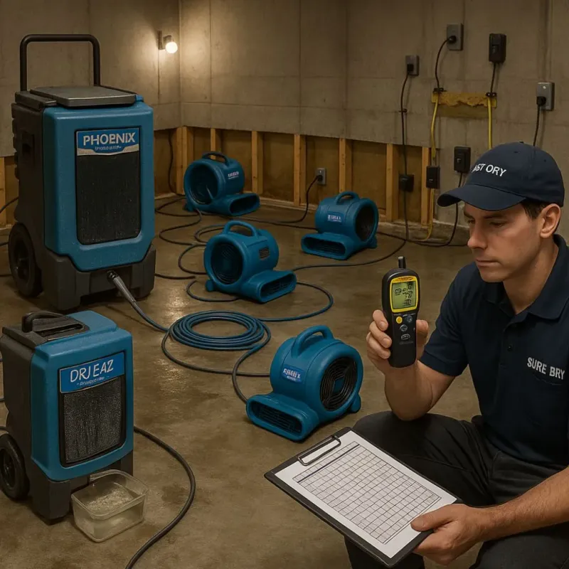 Structural Drying and Dehumidification process in Siren, WI